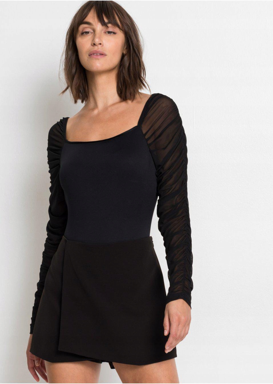 BONPRIX _ZT 1NB CZARNE BODY Z SIATECZKĄ _/ 40