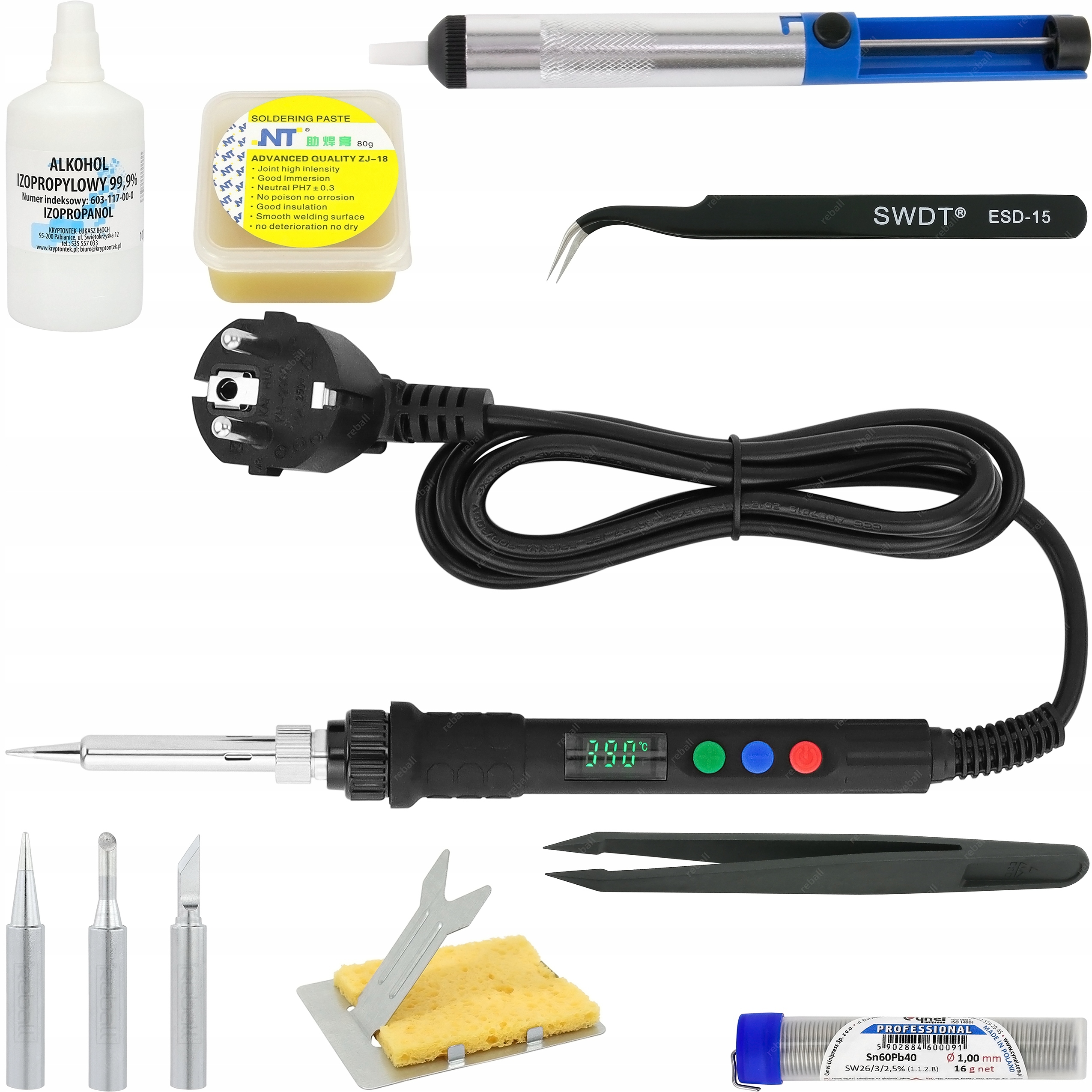 Zestaw Lutownica Precyzyjna S801B 80W Akcesoria