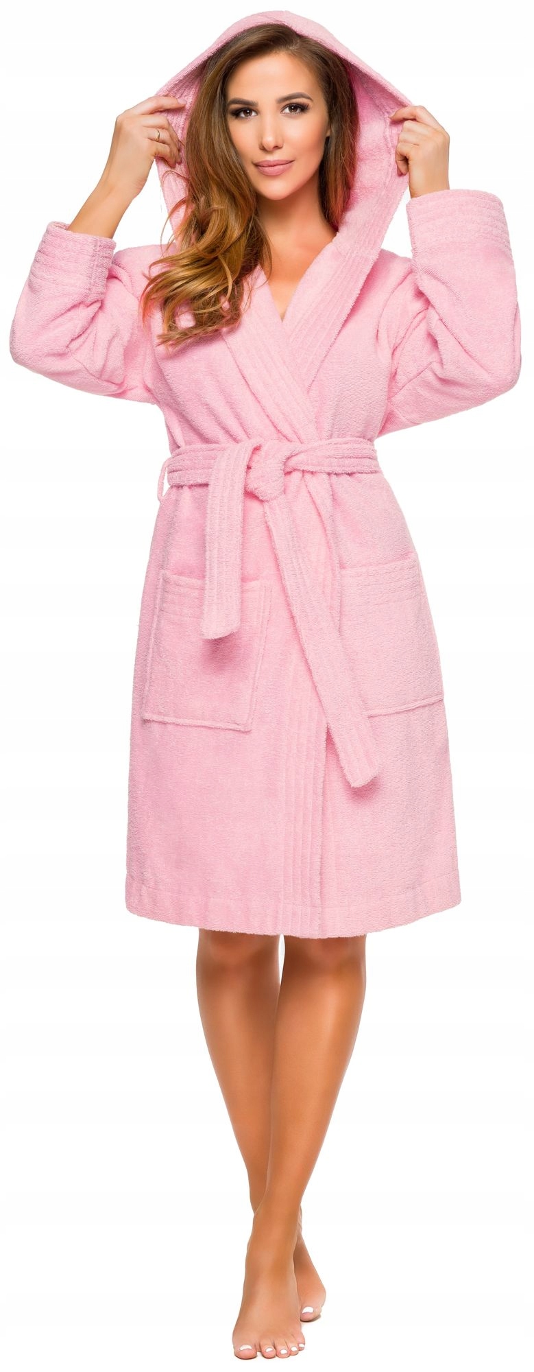 FROTTE KRÓTKI BAWEŁNIANY SZLAFROK DAMSKI PODOMKA L Rozmiar L