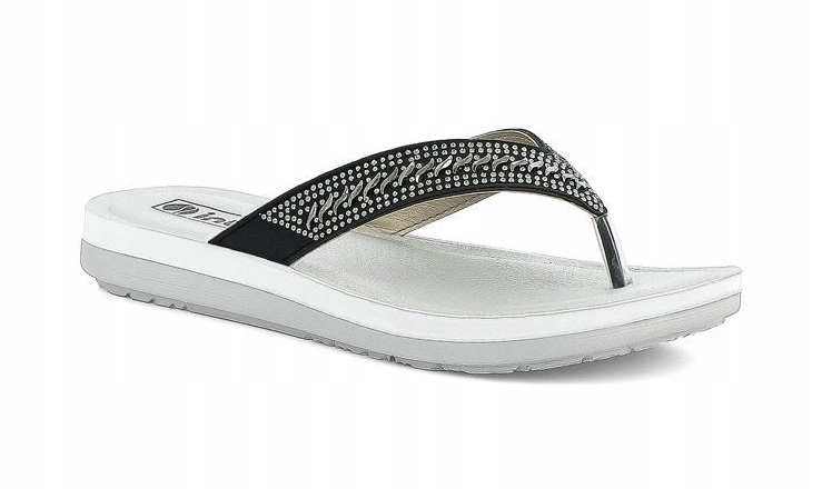 Klapki Japonki INBLU ZO-01 SOFT czarne z koralikami roz.38