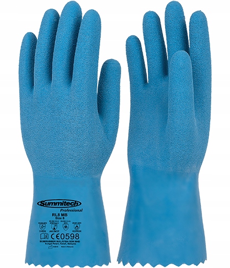 Rękawice grube Gumowe szorstkowane Summitech RL8 rozmiar 8 M 12 para