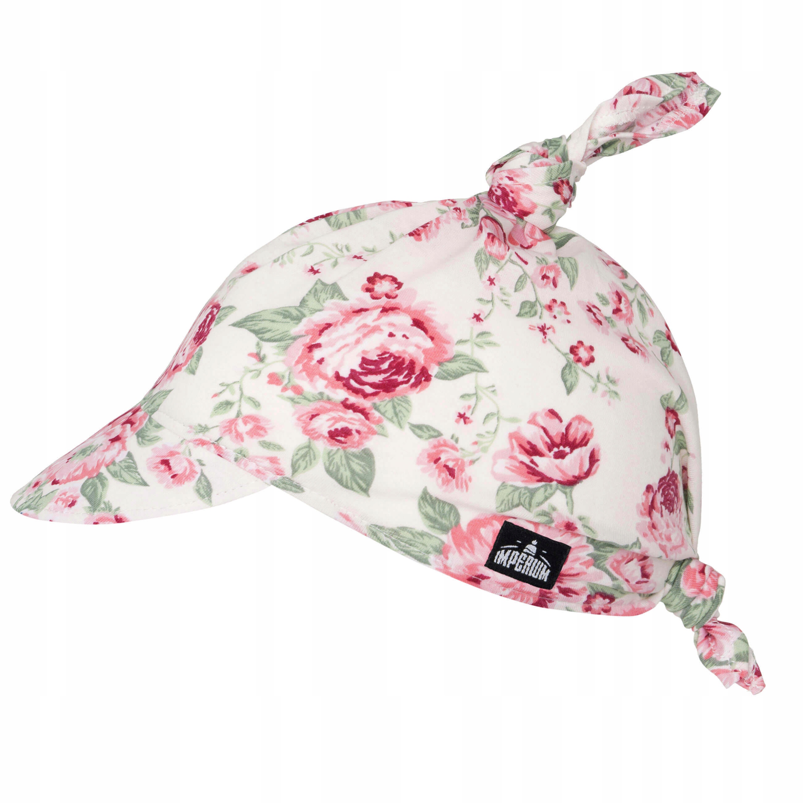 

Chustka z daszkiem czapka na lato Róże Różowe