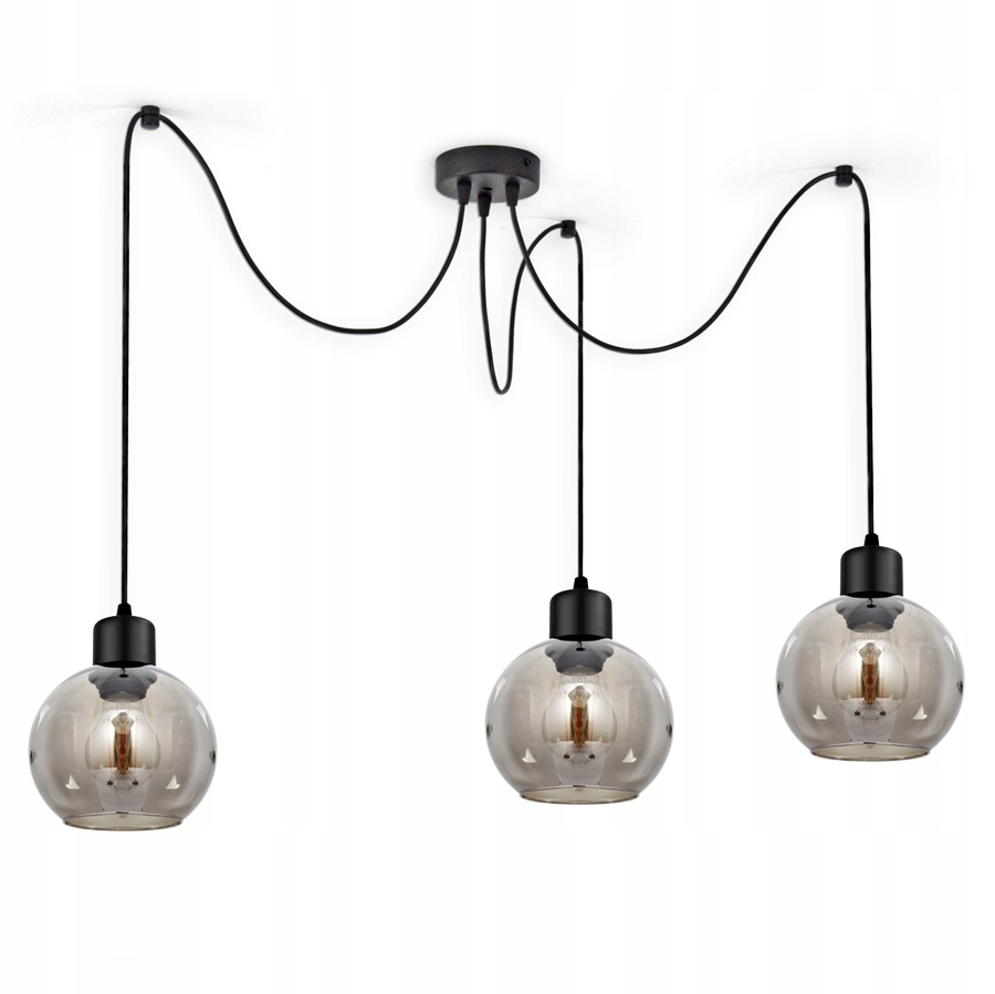 Skleněná závěsná stropní lampa Pavouk Kule