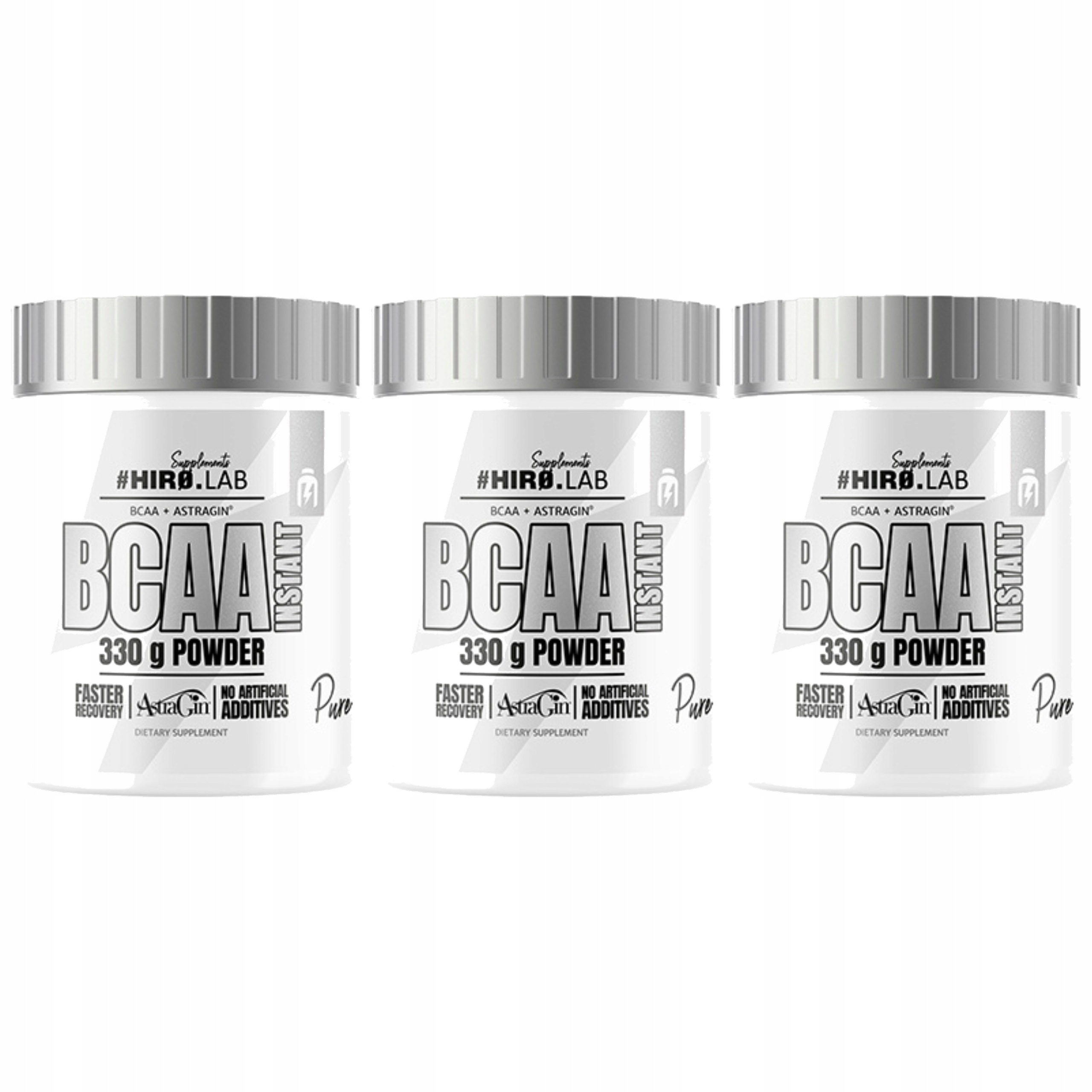 3x Aminokyseliny Bcaa Amino 330 g Regenerace Silný Powder Elektrolyty hiro