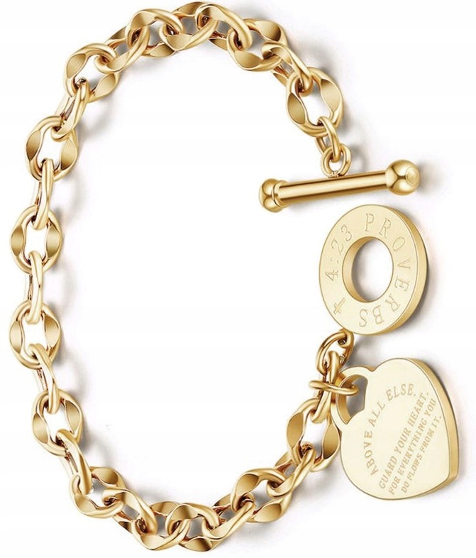 

Bransoletka pozłacana Stal chirurgiczn złote serce