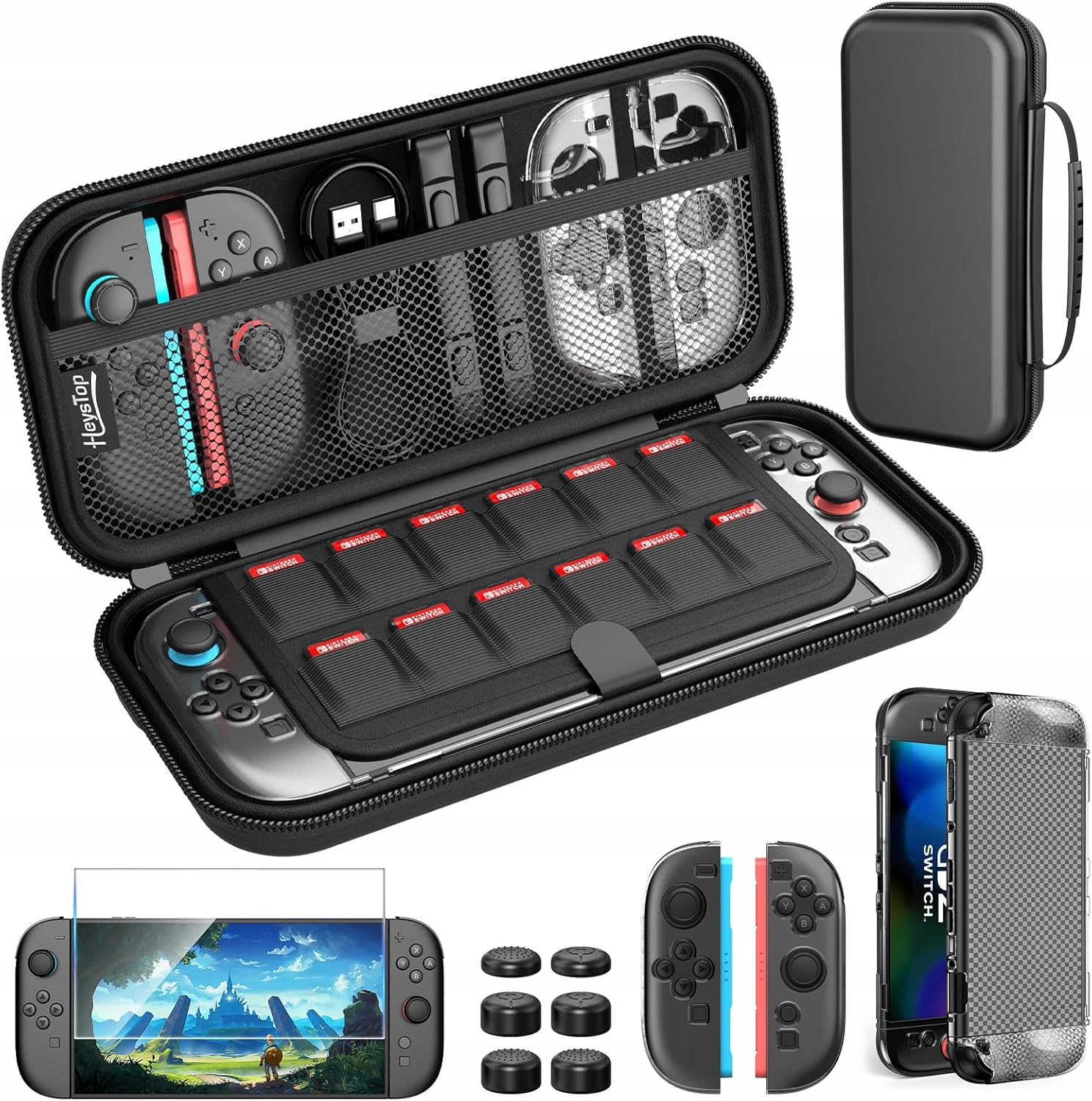 Etui do Nintendo Switch 2 + Obudowa Ochronna + Szkło HEYSTOP