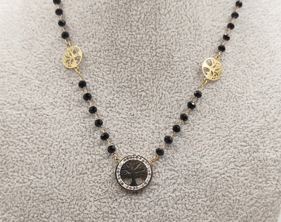 ZŁOTA CELEBRYTKA NASZYJNIK DRZEWKO SZCZĘŚCIA 316L Marka Inna marka