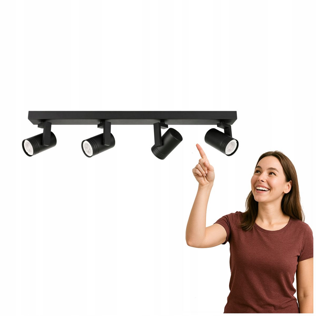 Moderní reflektorová lampa Spiela Černá 4xGU10 Italux