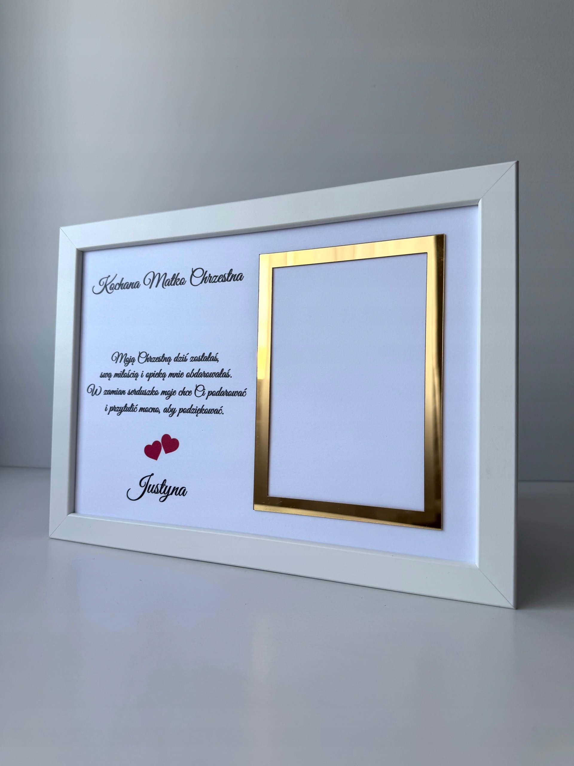 PAMIĄTKA CHRZTU ŚWIĘTEGO RAMKA NA PREZENT CHRZEST MATKA CHRZESTNA PREZENT
