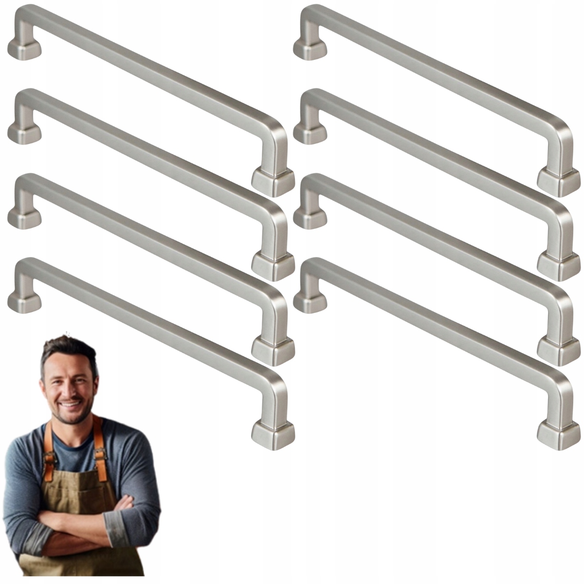Nábytkový držiak do skrinky Tulia 160 mm inox, brúsená oceľ 8ks