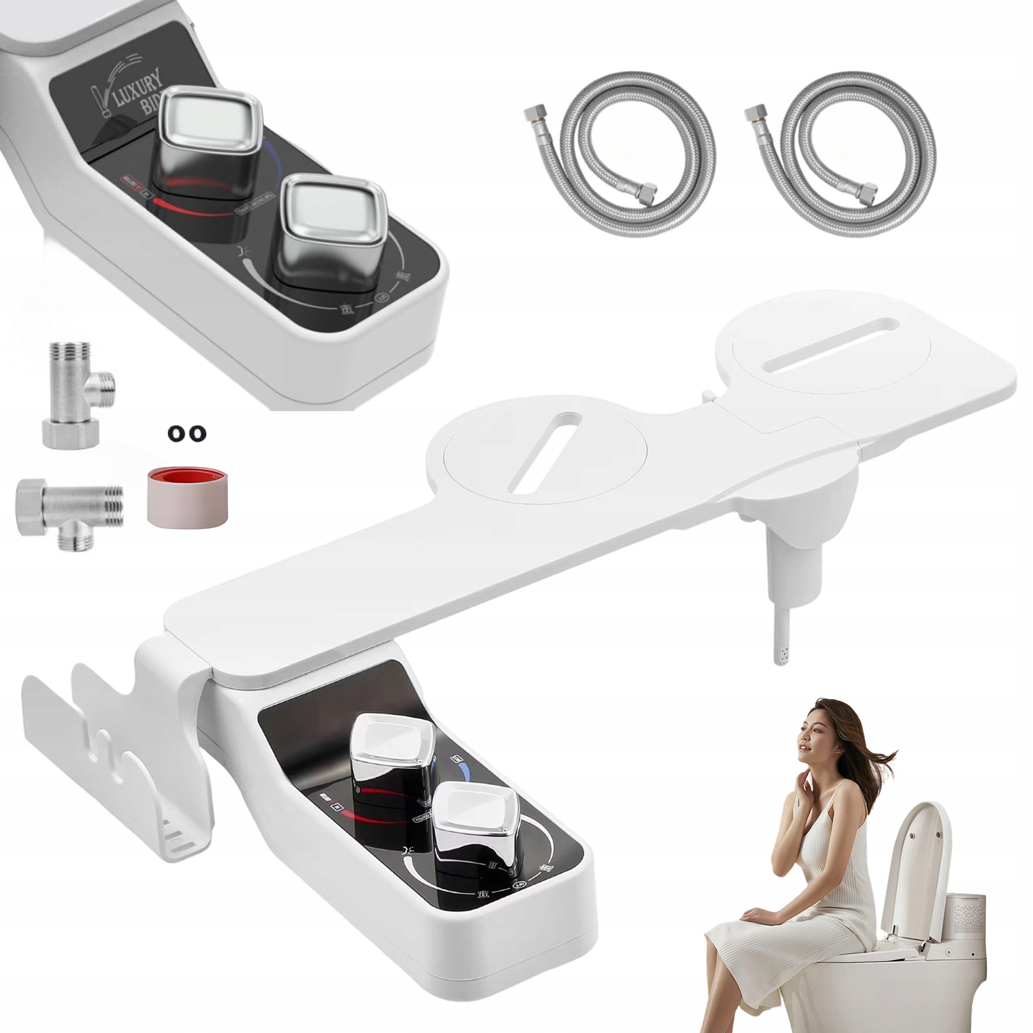 Toaletní Bidet S 2 Nastavitelnými Tryskami A Regulací Tlaku Vody