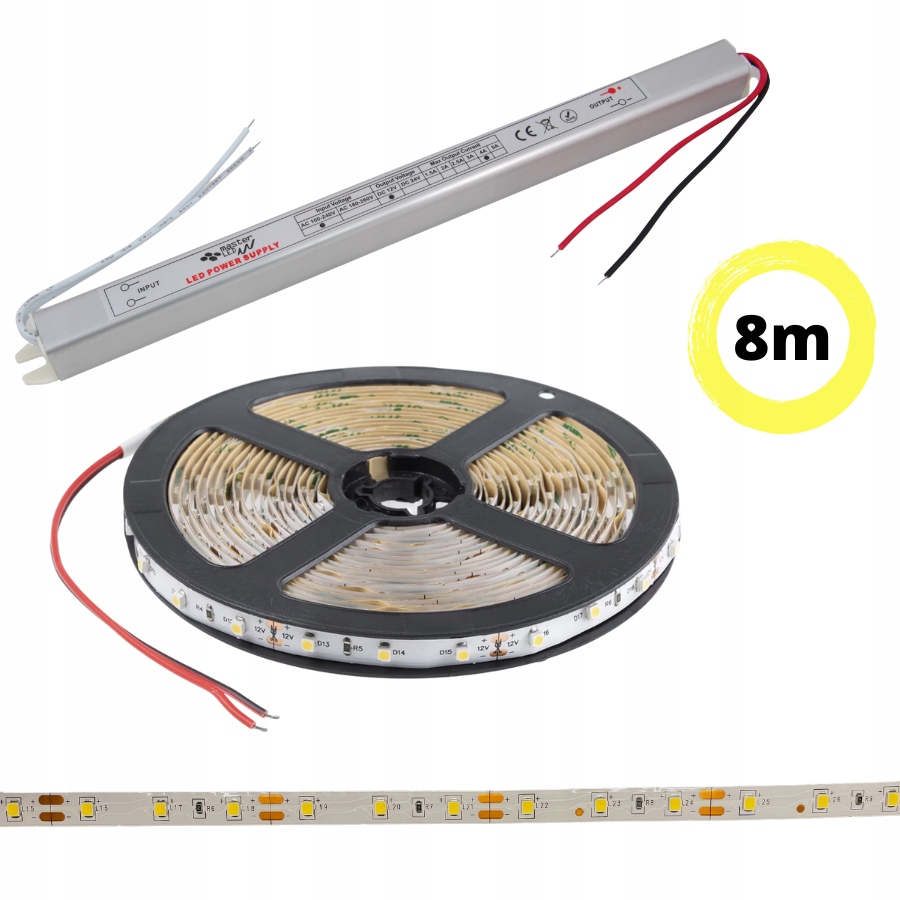 Set 8 m Led pásek Premium bílý teplý 12V