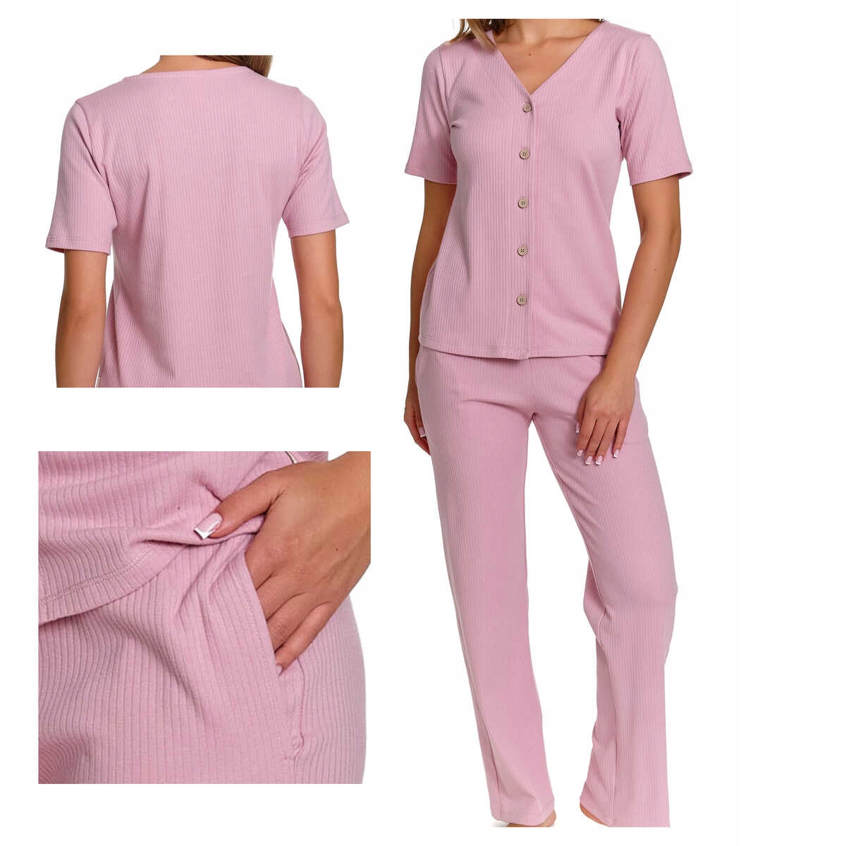 Doctor Nap Dámské bavlněné rozepínací pyžamo Pb 7466 papaya plus 3XL