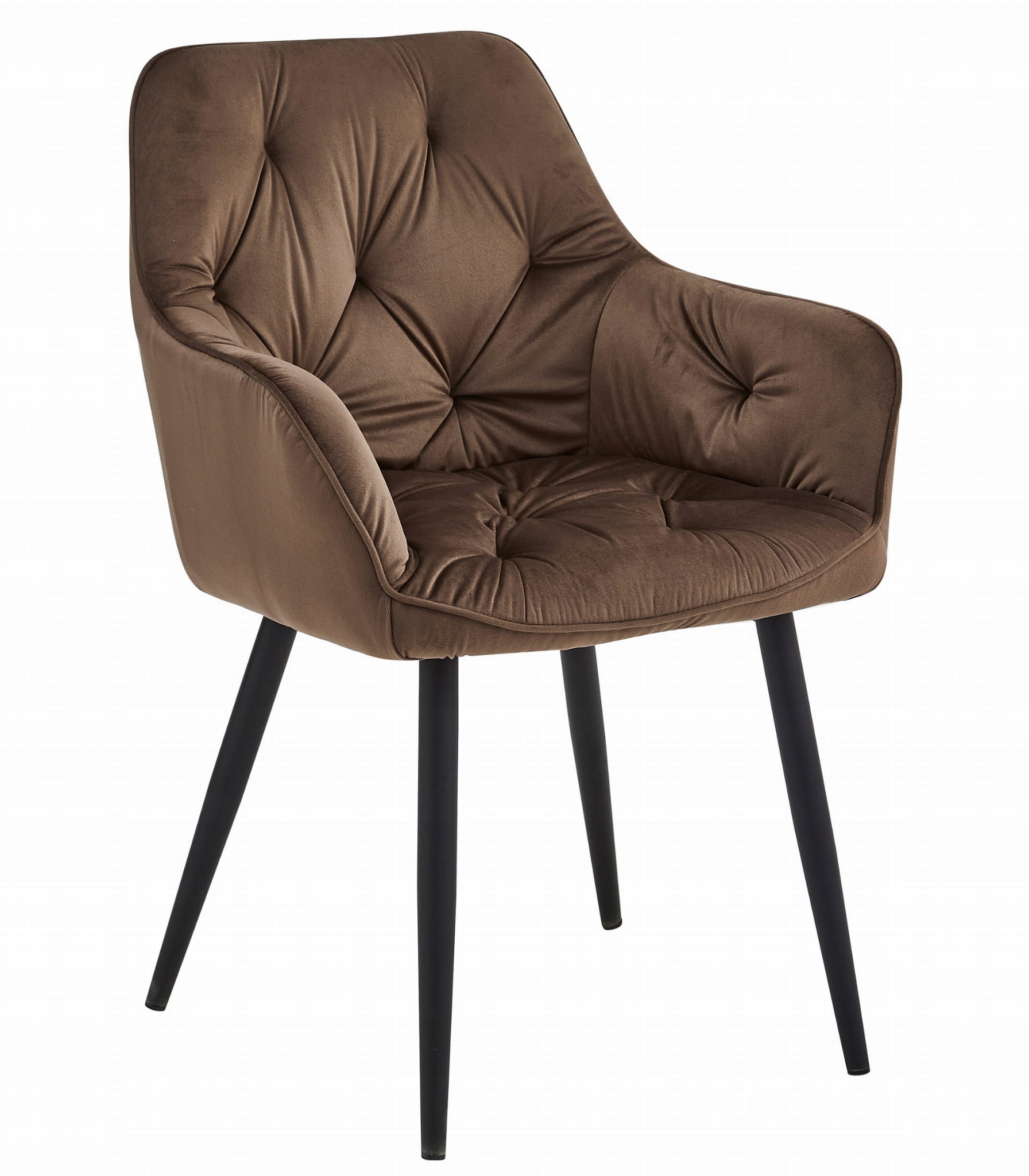 Křeslo Jork hnědá samet nohy černé x 1