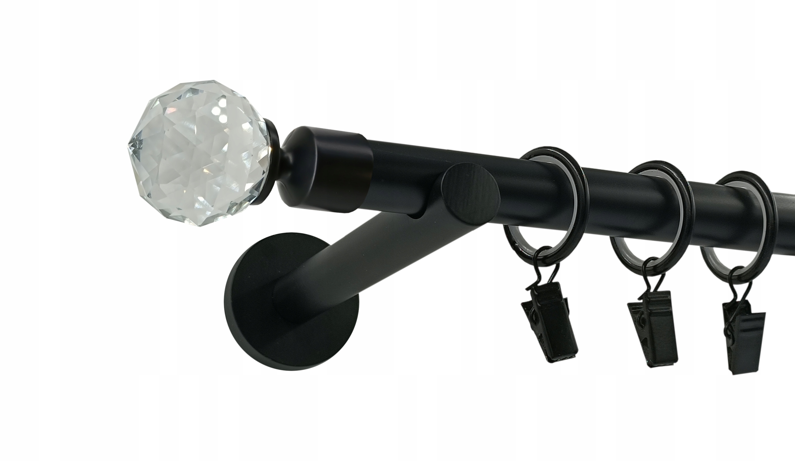 Garnýž Crystal 19 mm Černý Mat Moderní 360 cm