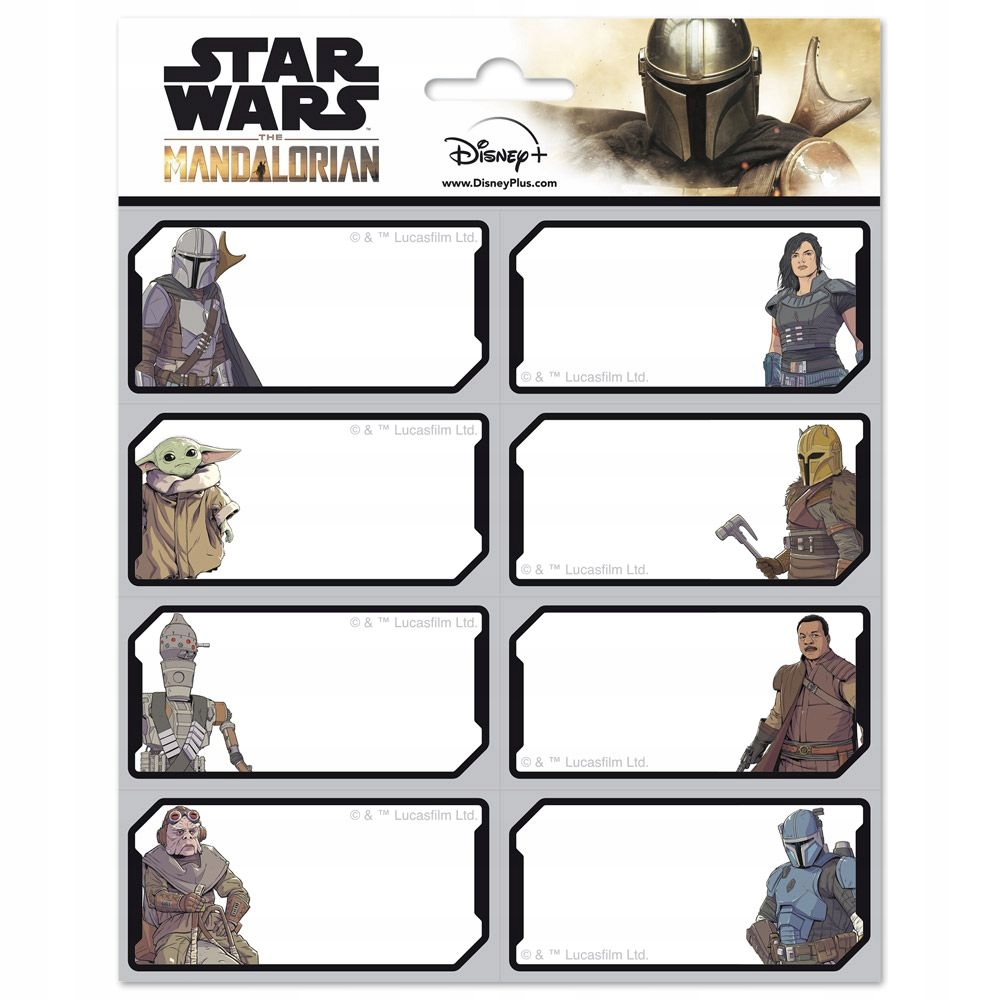 

Markowe naklejki na zeszyt Star Wars Mandalorian