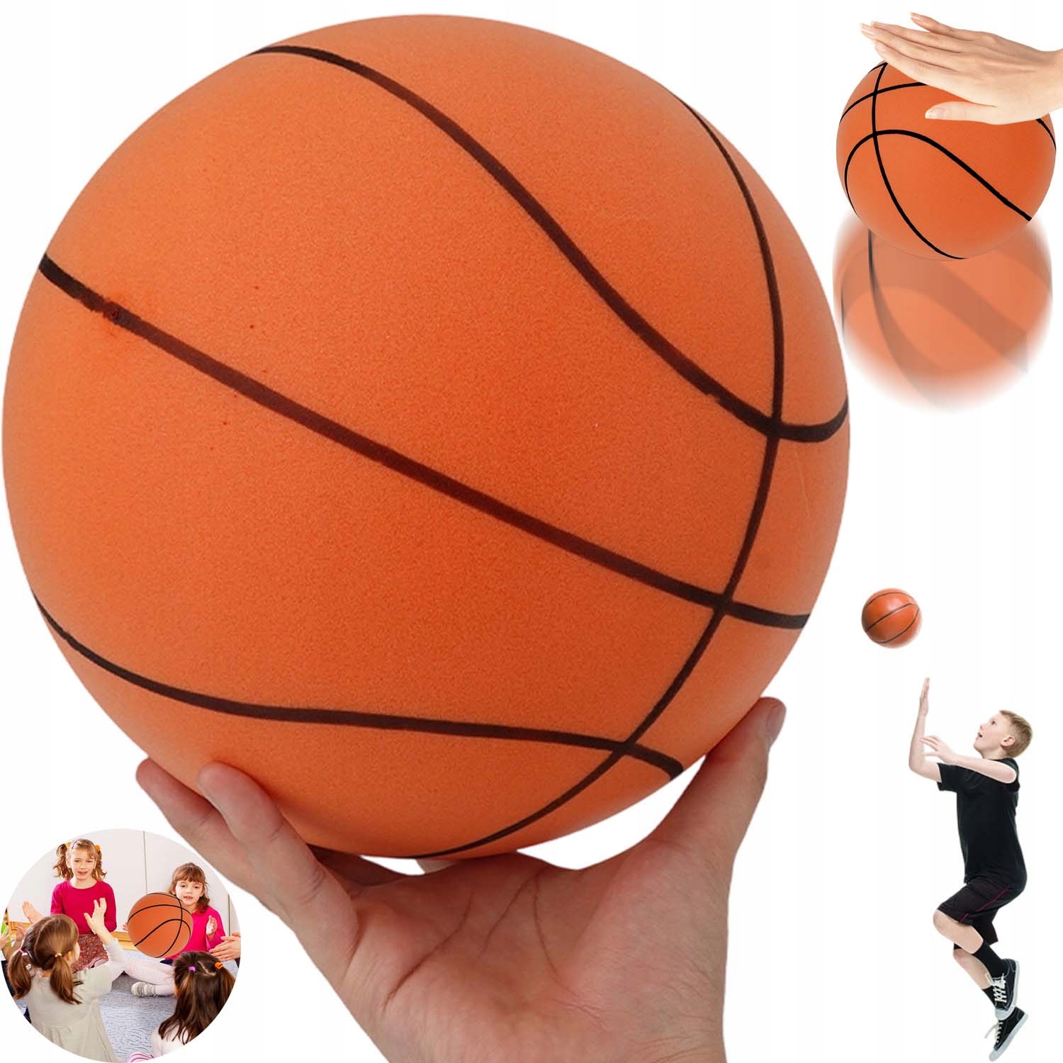 Cicha Piłka Do Koszykówki Dla Dzieci Piankowa Miękka Do Gry W Domu 24CM