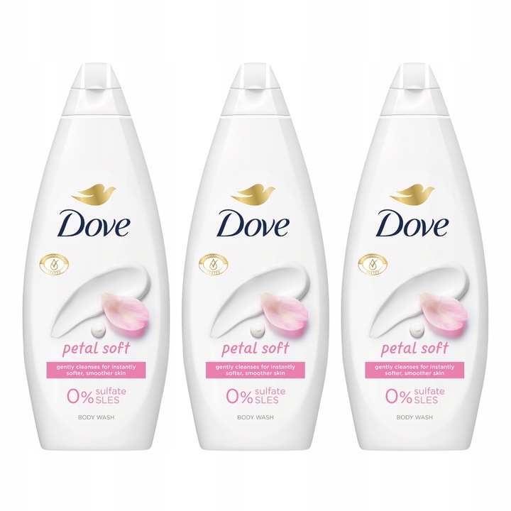 Dove Essential Petal Soft żel pod prysznic 3 x 720ml