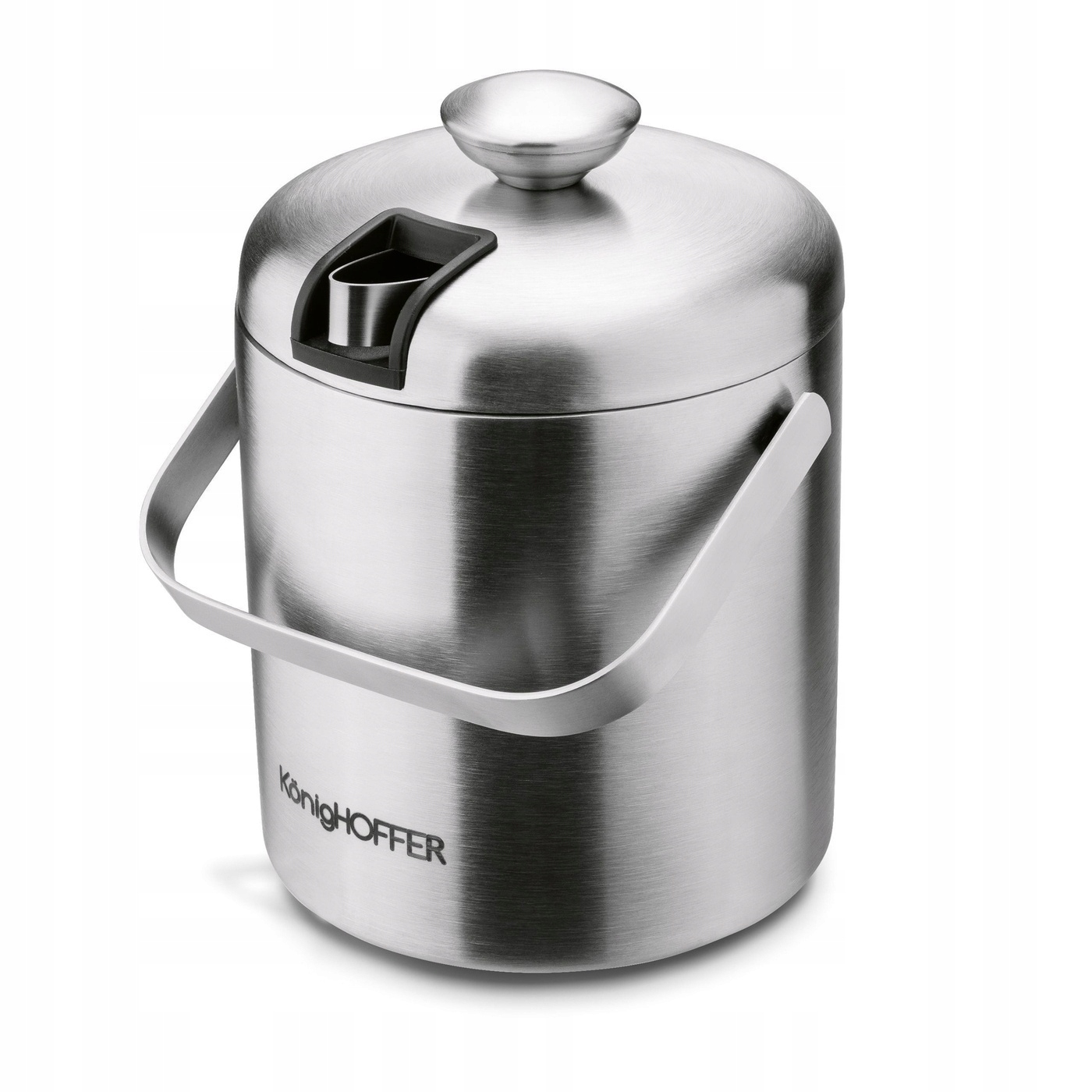 SATYNOWE WIADERKO NA LÓD pojemnik NA KOSTKI LODU próżniowy +szczypce Lugo Waga produktu z opakowaniem jednostkowym 0.15 kg