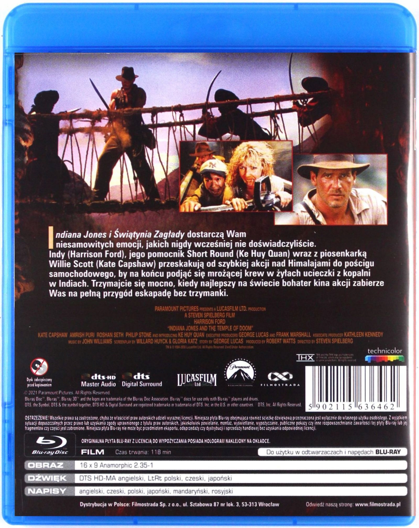 INDIANA JONES I ŚWIĄTYNIA ZAGŁADY (BLU-RAY) Gatunek przygodowe