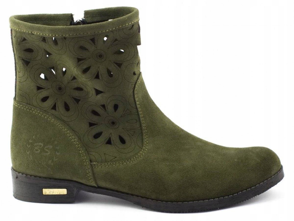 

Wygodne botki ażurowe skóra Alice zielone 40