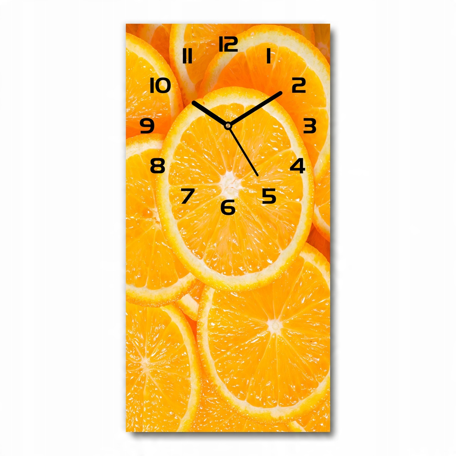 

Szklany zegar wiszący Plastry pomarańczy 30x60 cm