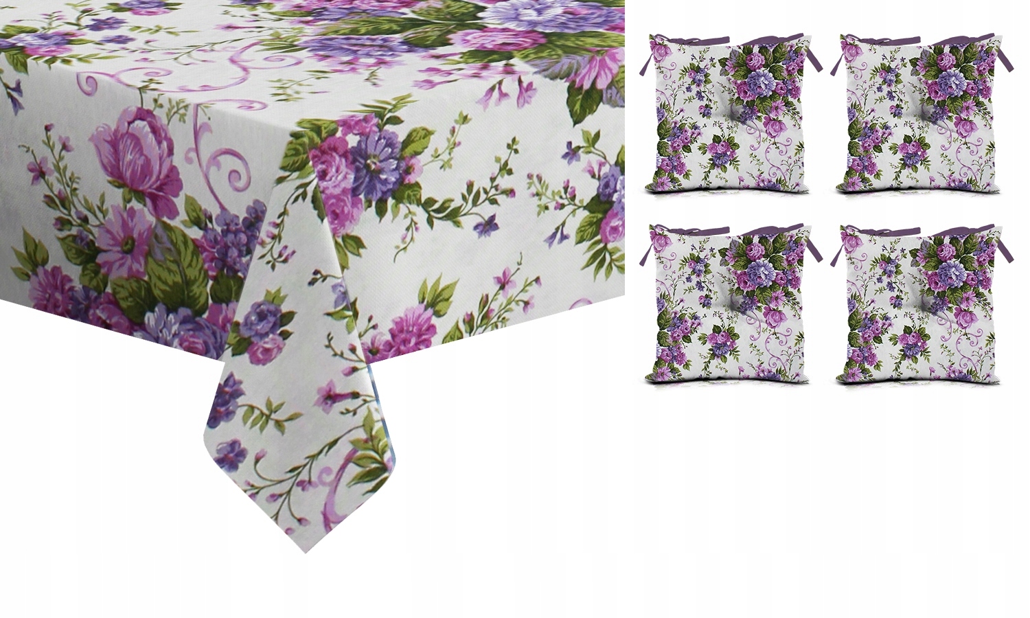 

Obrus Ogrodowy 130x180 Poduszki Wiązane 40x40