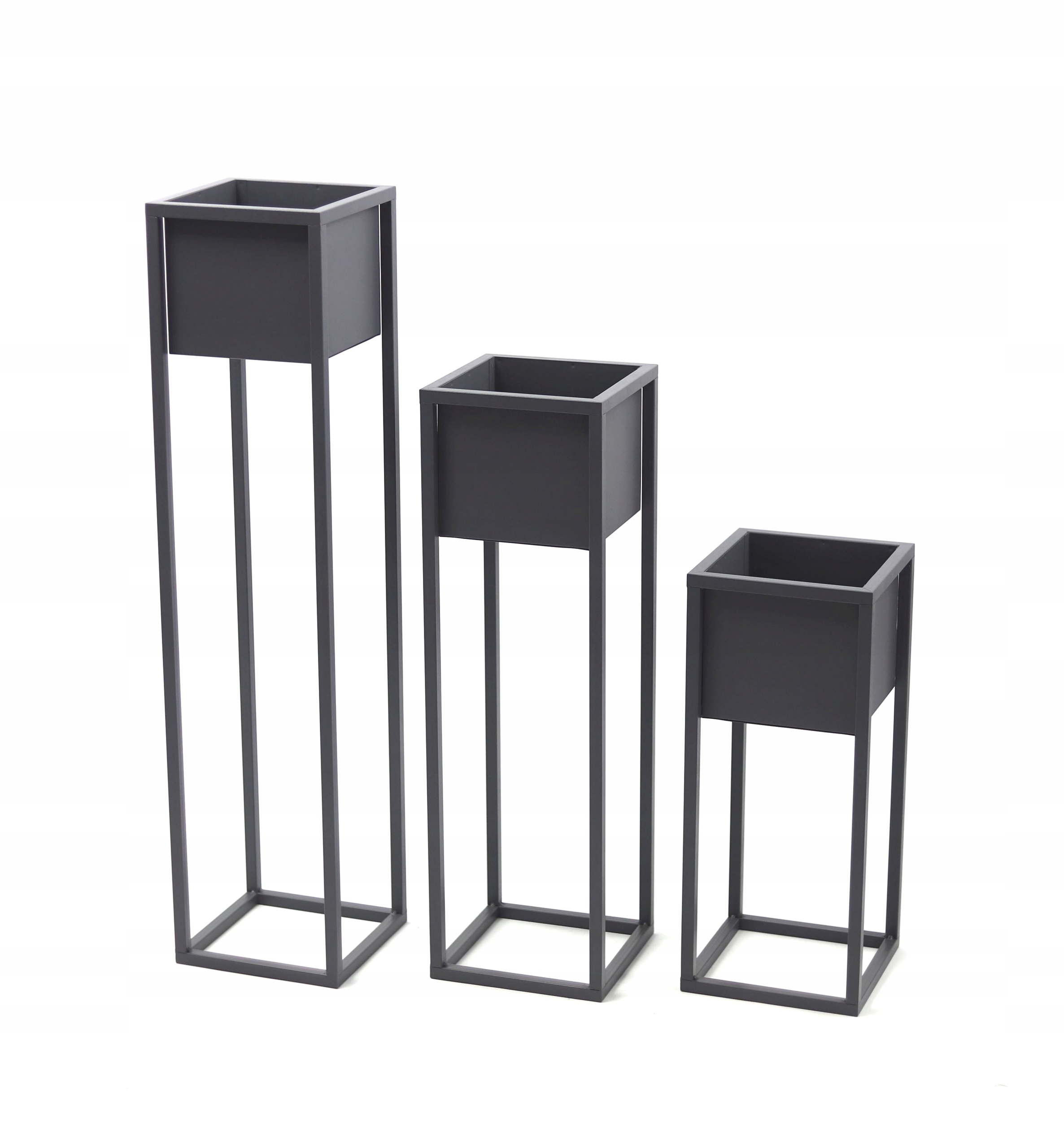 Kwietnik Metalowy Stojak na kwiaty 50cm szary skrzynka LOFT Marka Jak-Pol