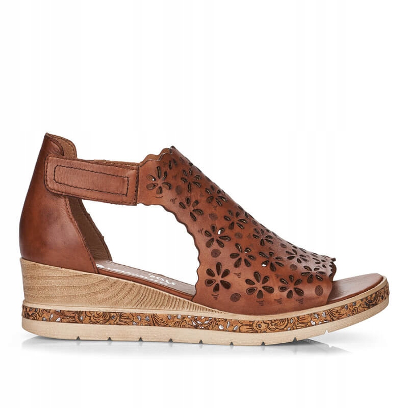 Ażurowe sandały na koturnie Rieker Remonte D3056-24 Rozmiar 38