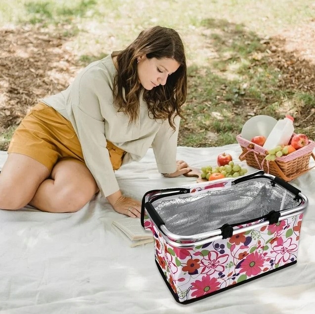 KOSZ TERMICZNY SKŁADANY TURYSTYCZNY NA ZAKUPY PLAŻĘ 30L + 3WKŁADY Kod producenta Kosz termiczny