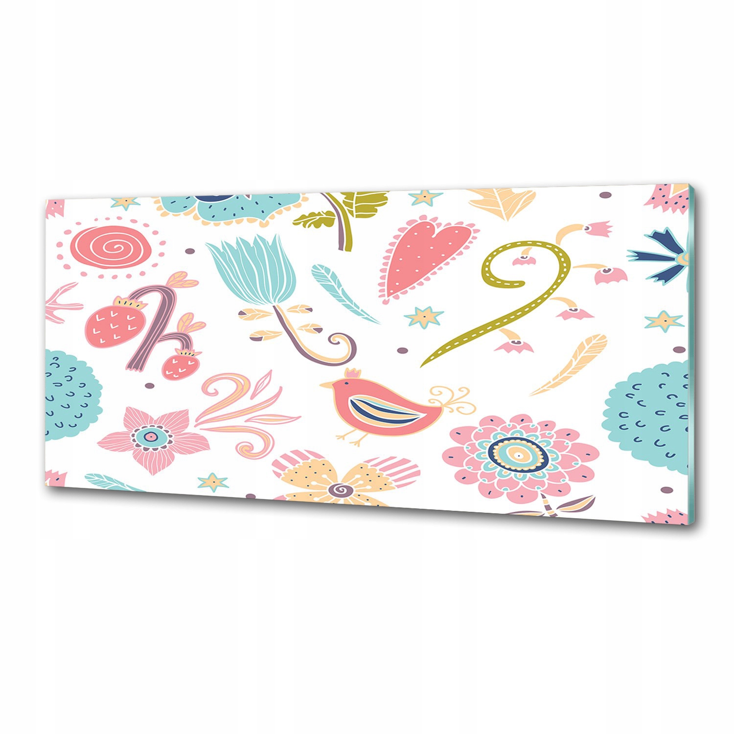 Panel do kuchyne Kvety a vtáky 125 x 50 cm Lepidlo