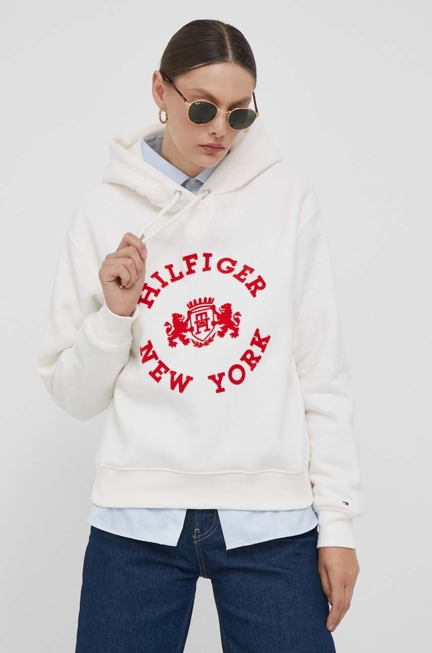 Mikina s kapucí Mikina Tommy Hilfiger Varsity Flocked Logo Oversize WW0WW39800 Xs Sm