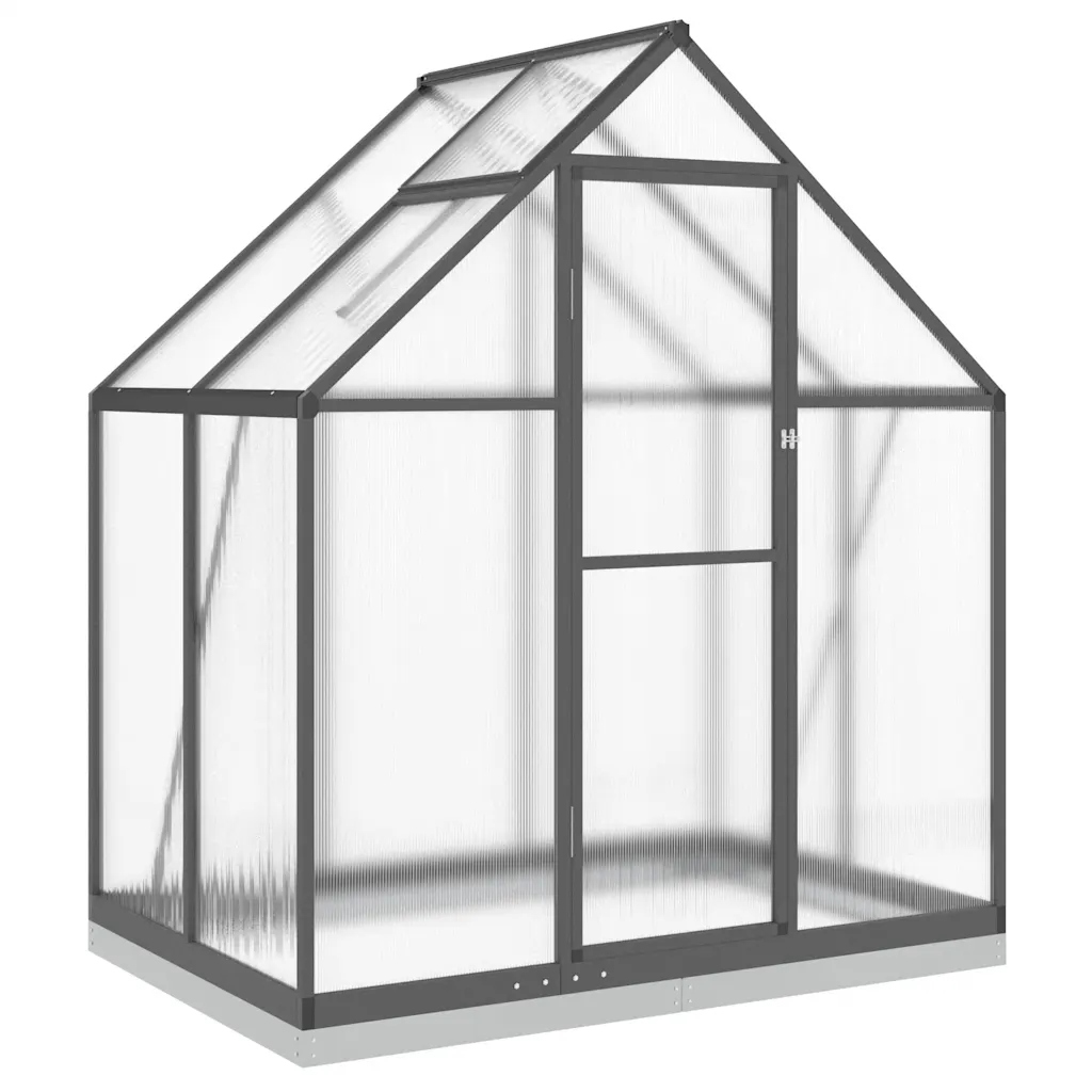 Hobby skleník z hliníku a polykarbonátu, antracitový 169x114x202