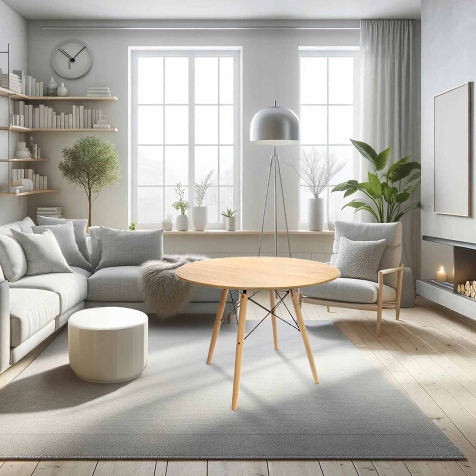 OKRĄGŁY Stół BRĄZOWY STOLIK skandynawski nowoczesny do salonu jadalni 80 Głębokość mebla 80 cm