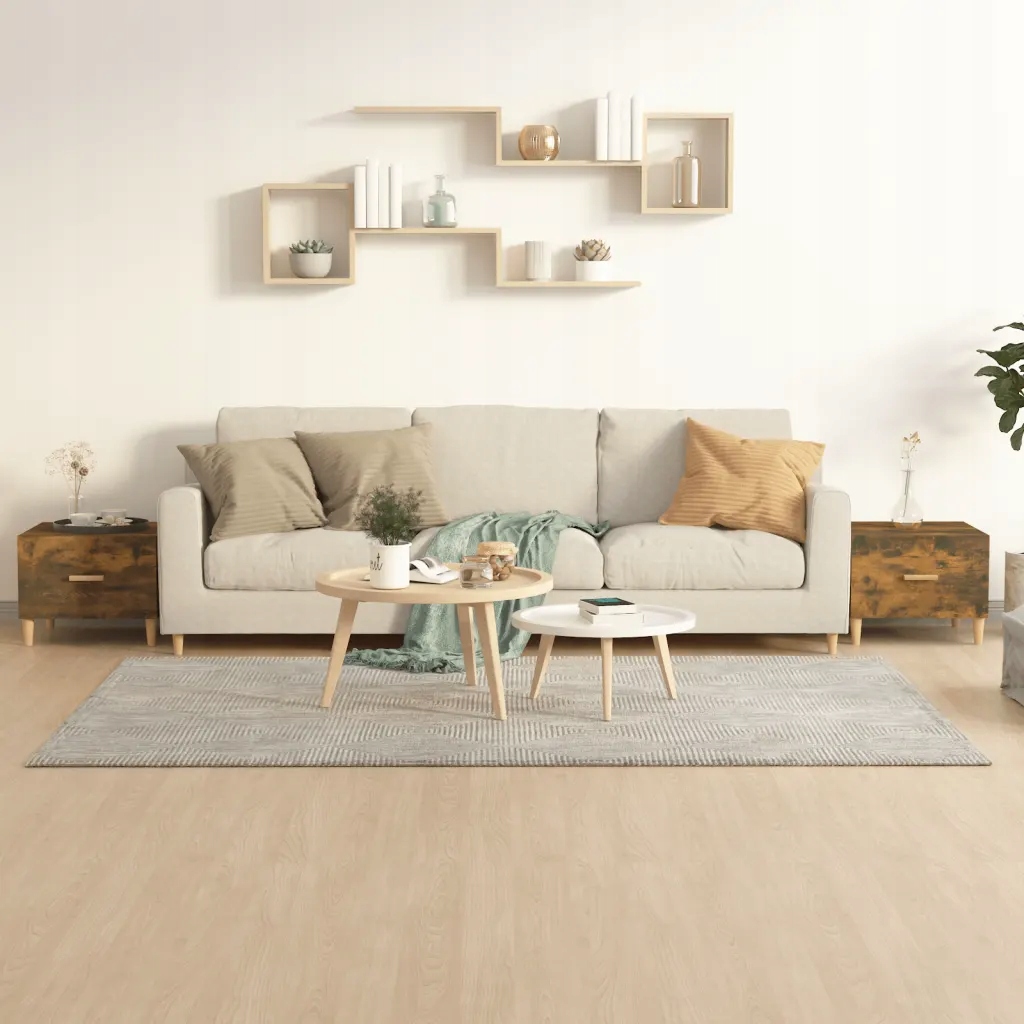 Petrashop Konferenční stolky 2 ks kouřový dub 50x50x40cm kompozitní dřevo