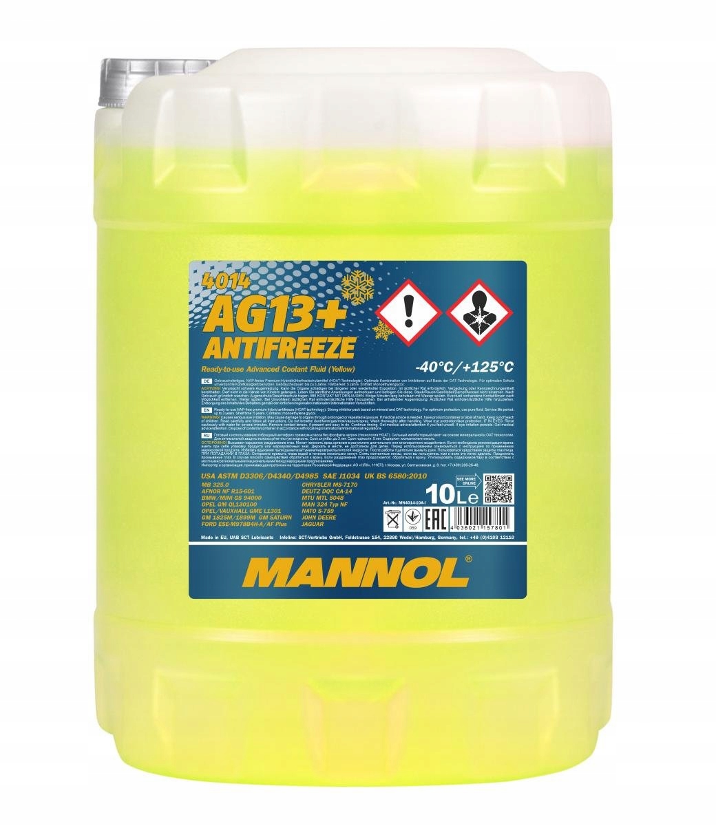 

Mannol AG13+ 10L. Żółty Gotowy Płyn Do Chłodnicy