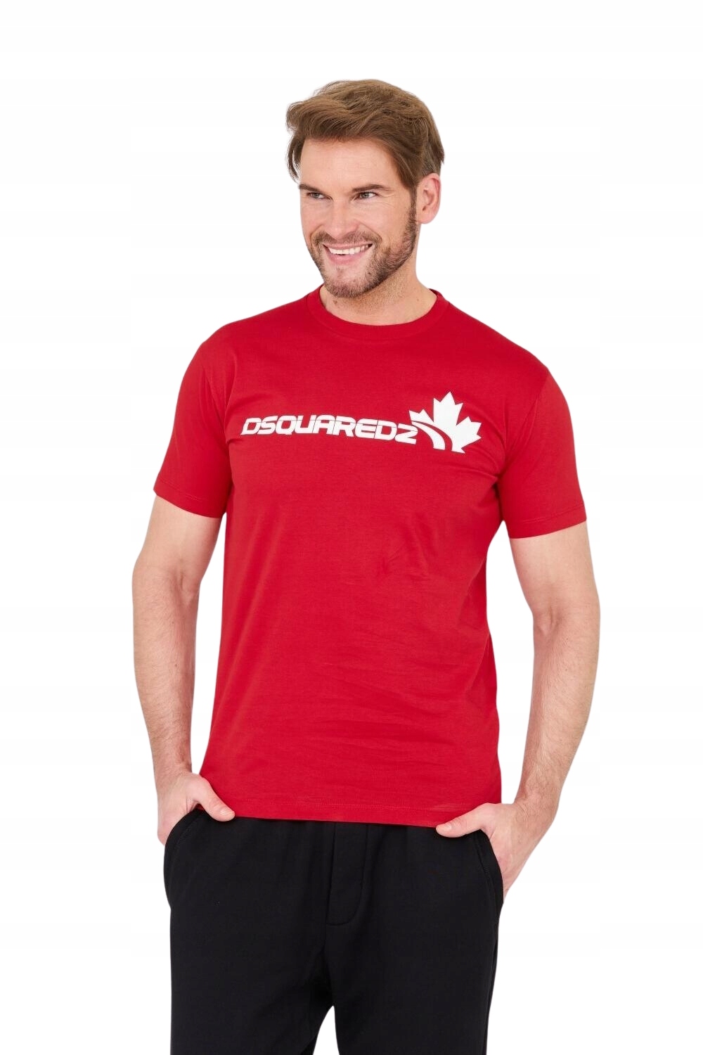 DSQUARED2 Červené bavlněné tričko s logem L