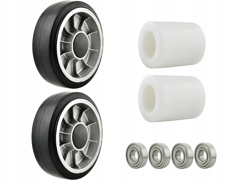 Sada koleček a válečků pro paletu, 2 kolečka 170 mm, guma, 4 kolečka 82 x 94 mm