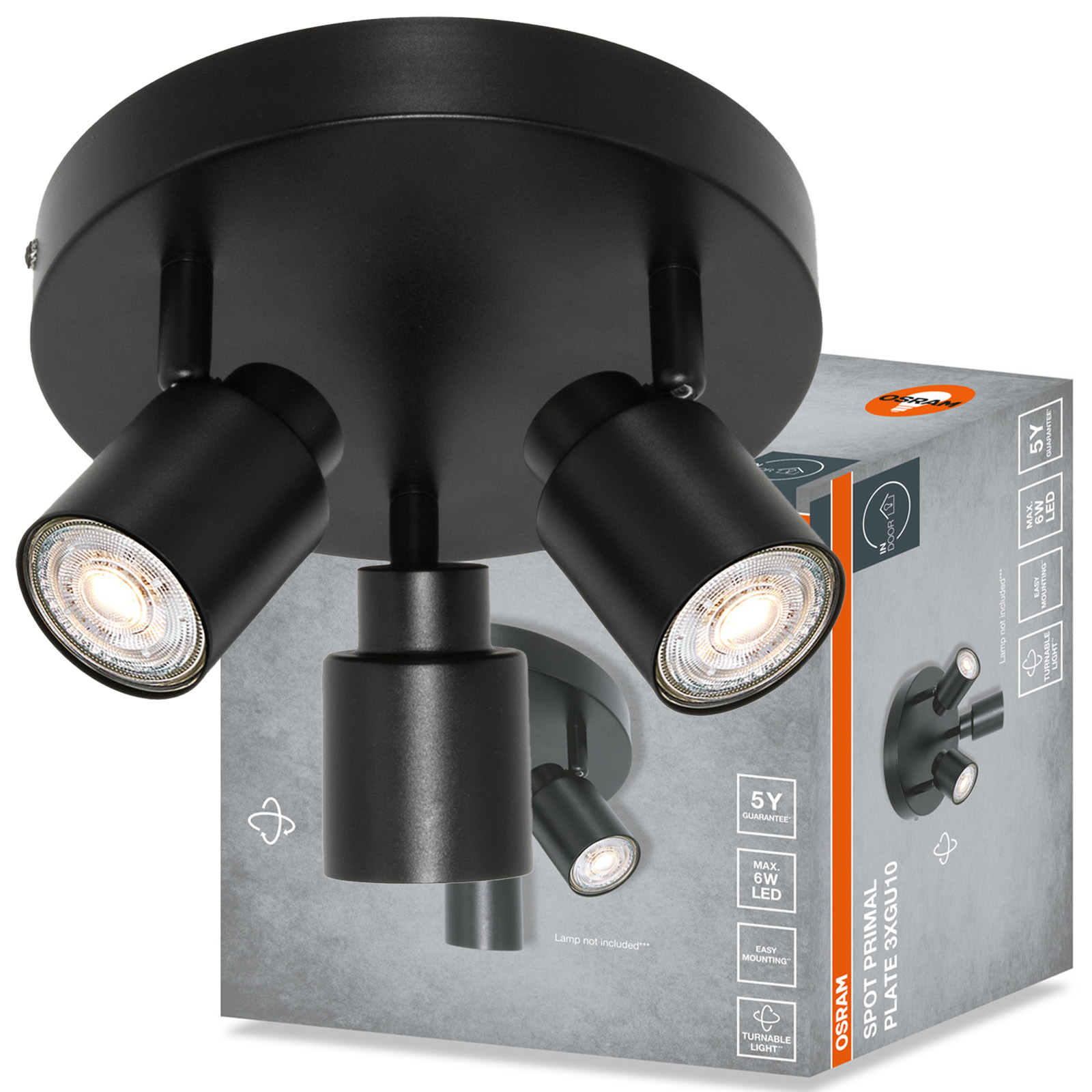 Stropní Svítidlo Nástěnné svítidlo Pohyblivé bodové reflektorové 3x GU10 Osram