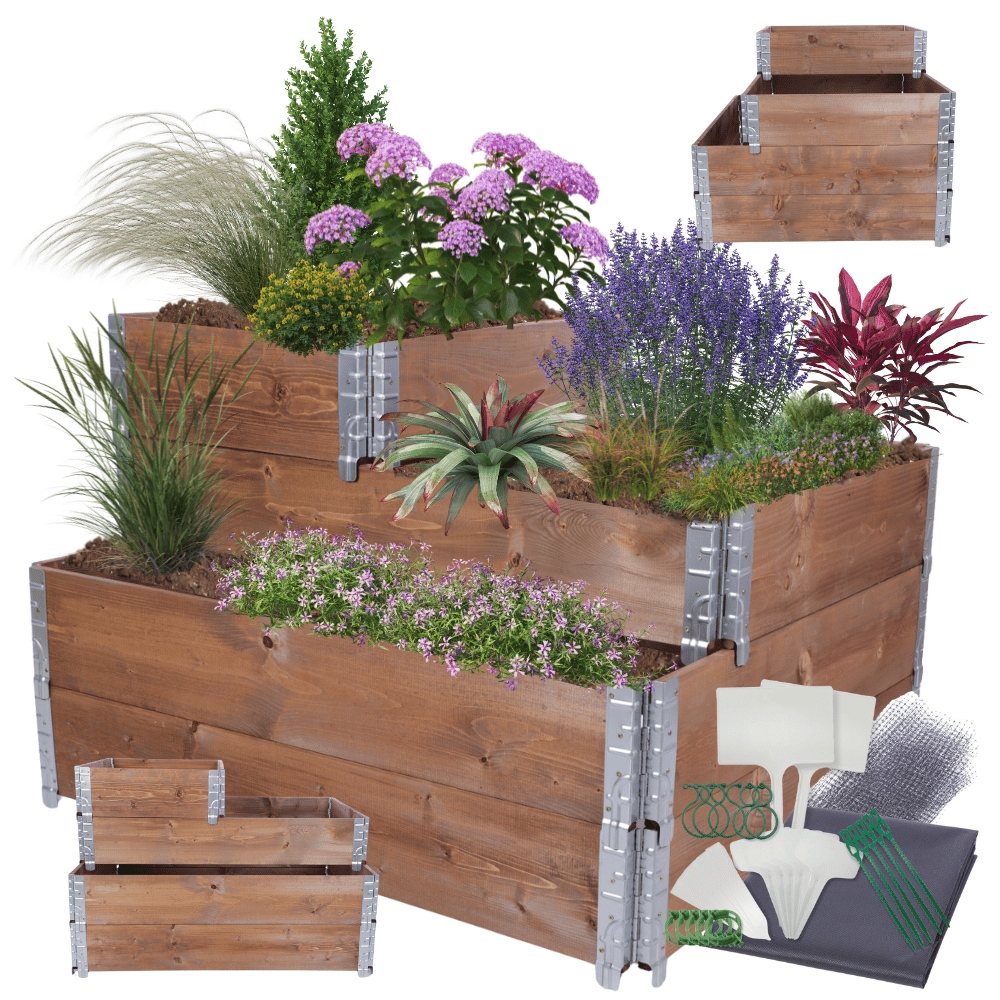 Zeleninová Zahrada patrový, regulovatelný, vyvýšený záhon, velká impregnace 60x120x100