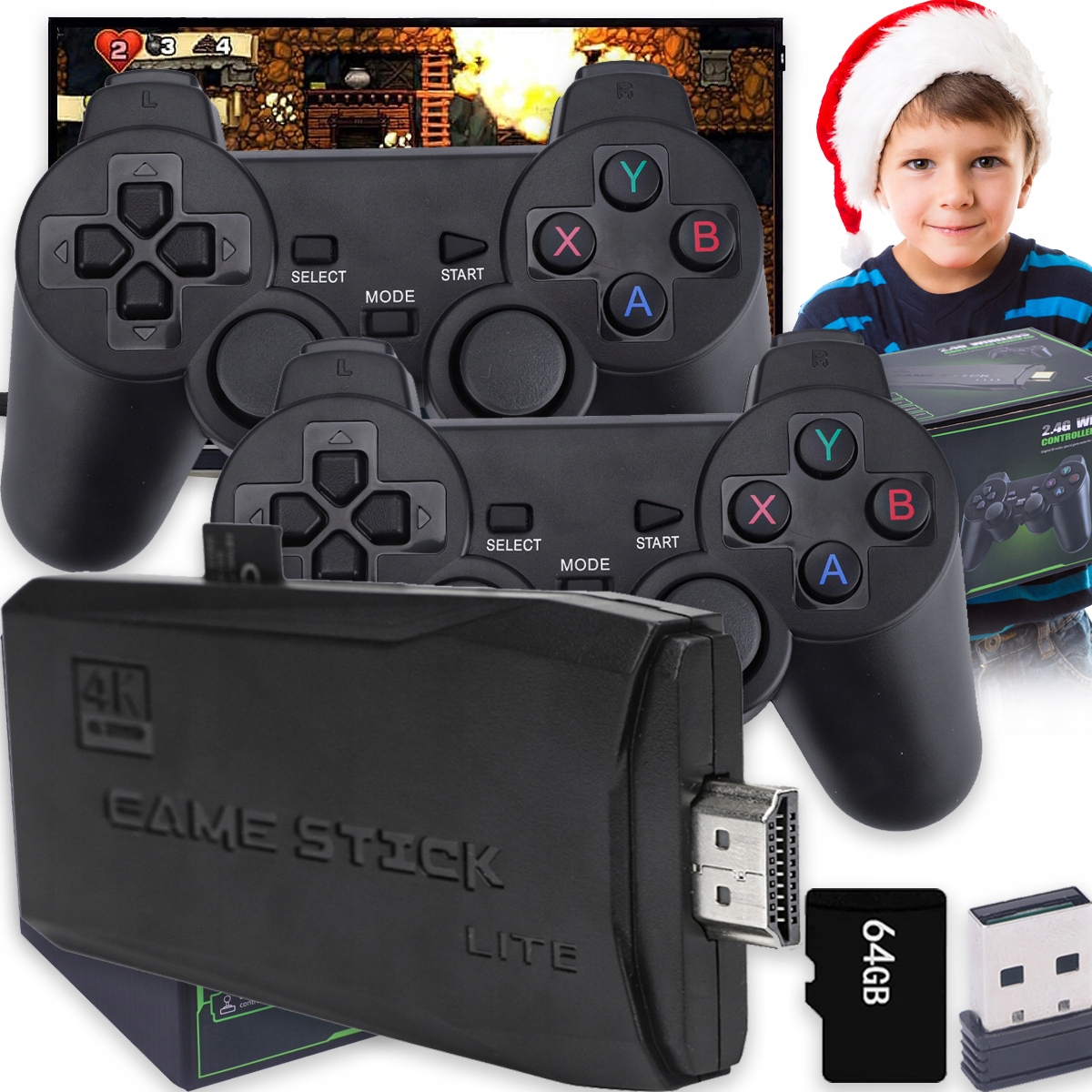 Konsola Telewizyjna Retro Pro 2 Pady 20000 Gier Hdmi 4K Dla Rodziny