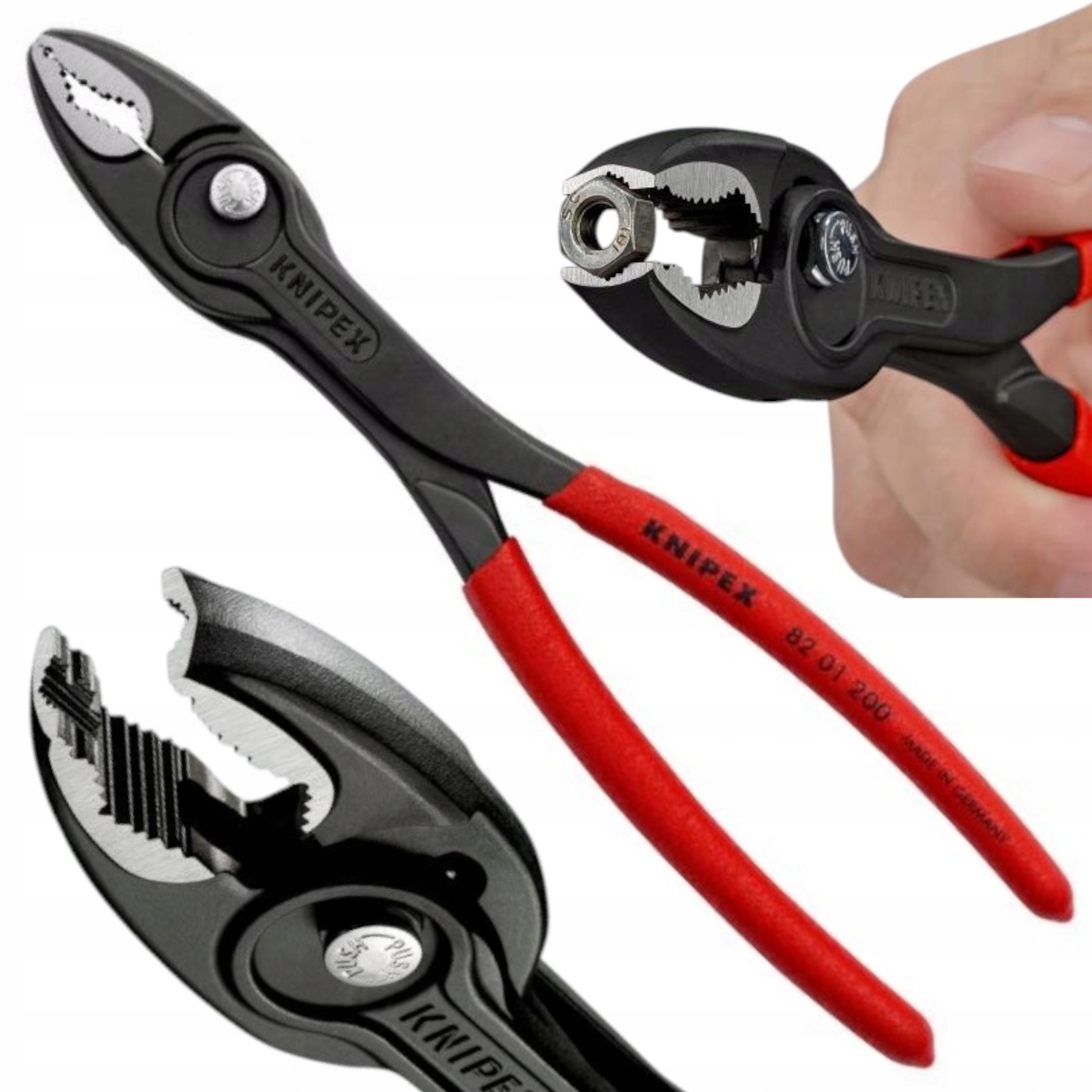 Szczypce chwytające nastawne czołowe 200 mm Twingrip Knipex 82 01 200