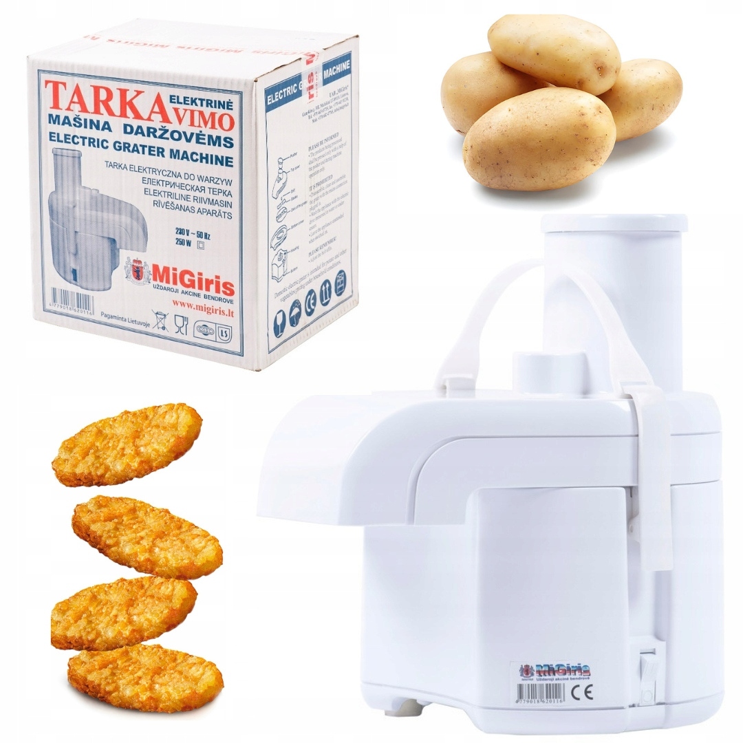 Машина для терки картофеля Migiris - электрическая терка | 250 Вт / Белая