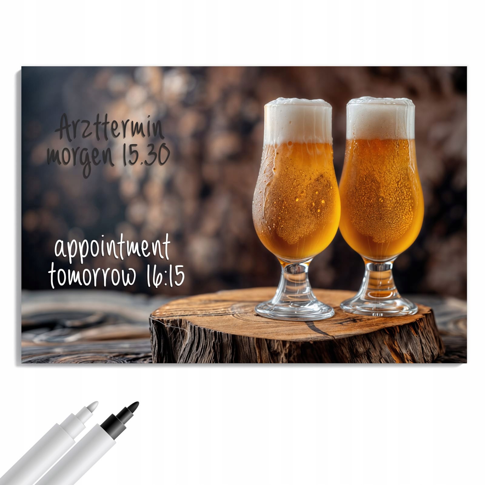 Magnetická tabule Pivo Dřevo 90 × 60 cm
