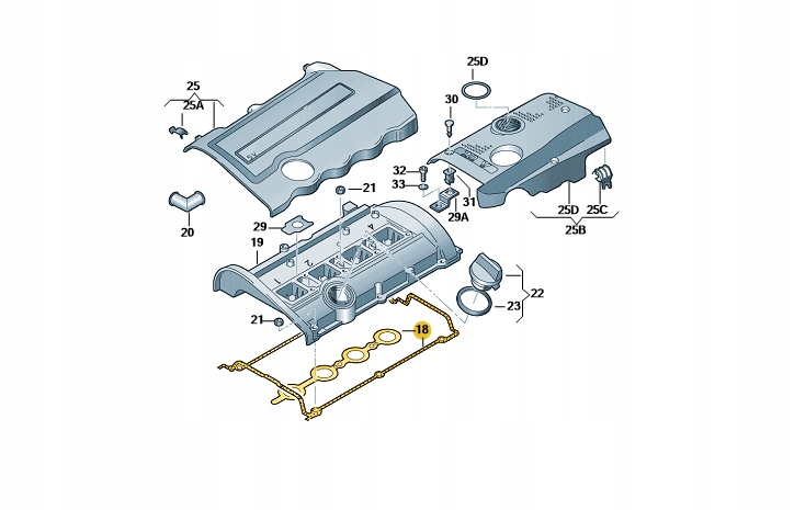 

Komplet Uszczelek Pokrywy Głowicy 1.8T 058198025A