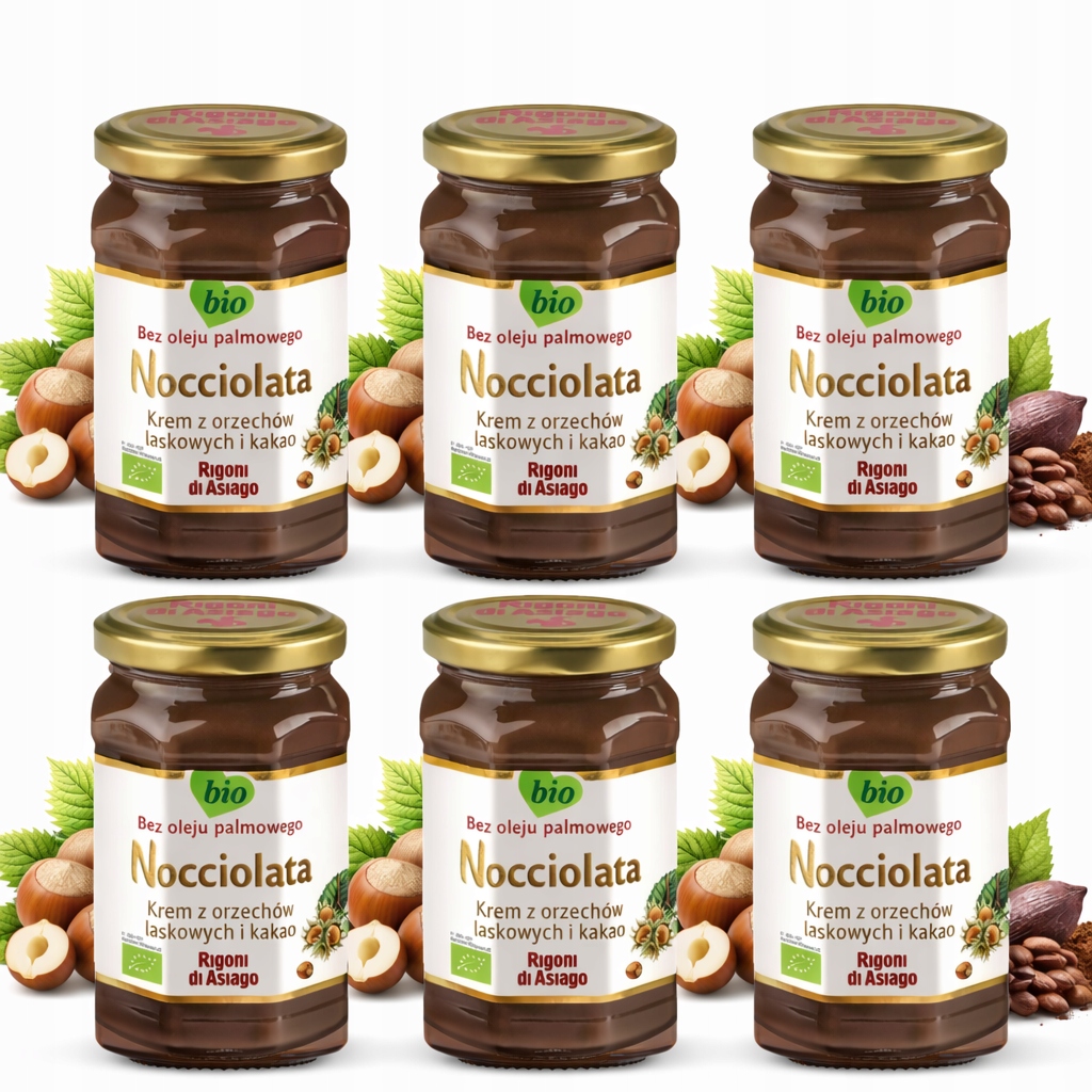 Włoski krem z orzechów laskowych i kakao Nocciolata bio 6x 250 g