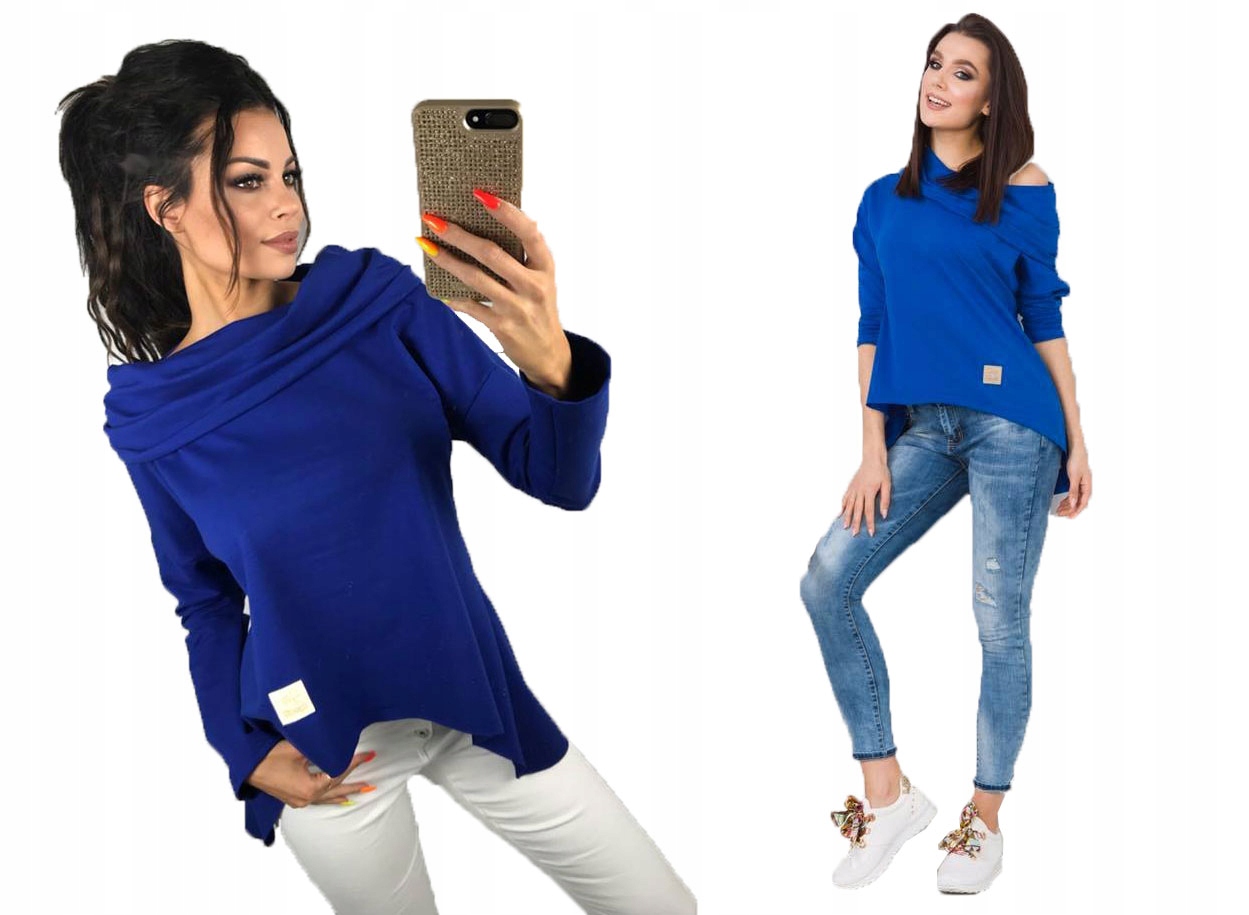 

Asymetryczna Tunika Bluza Sukienka Komin Kaptur L