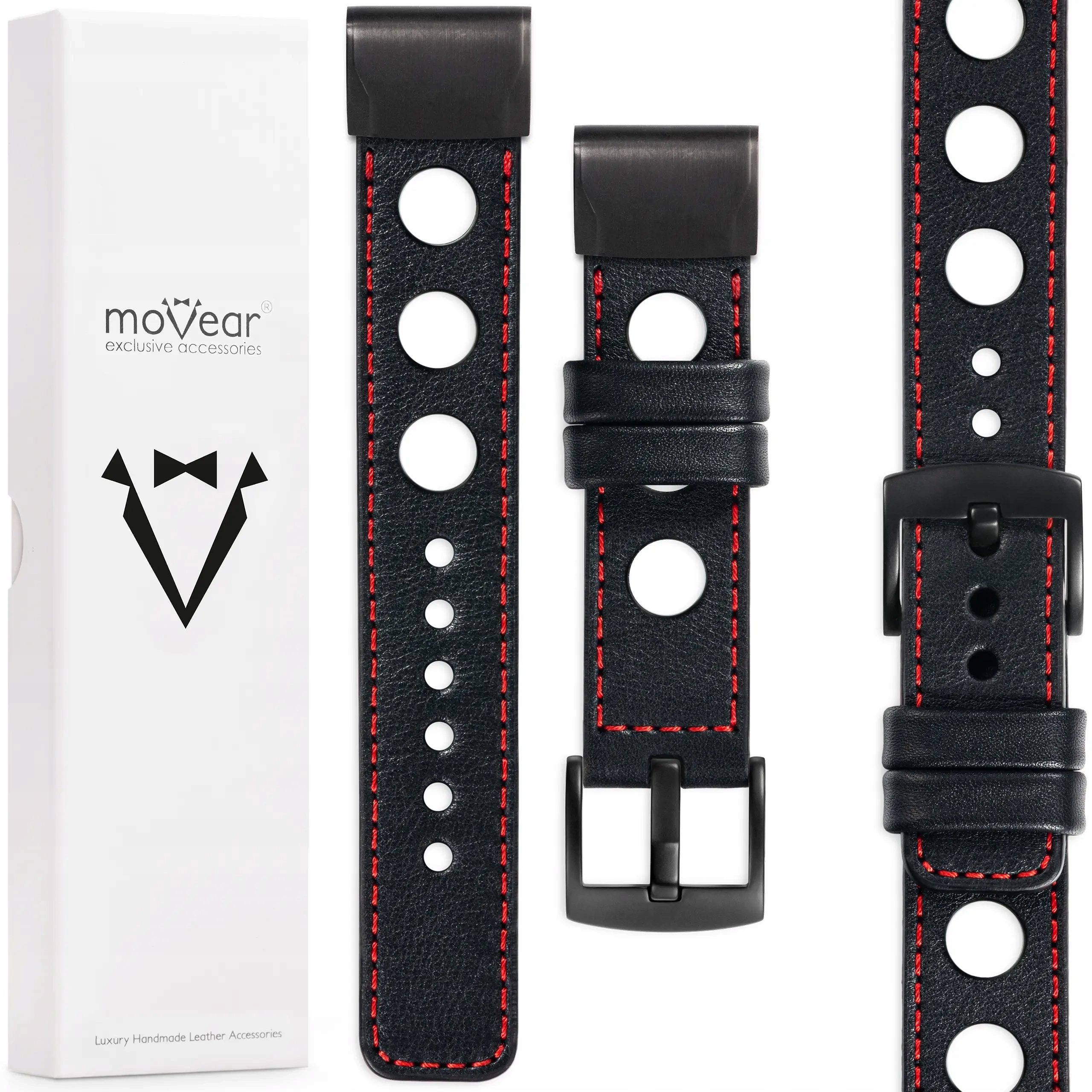 Exkluzivní kožený řemínek pro Garmin Fenix 8 7 6 QuickFit 22 Movear Polský