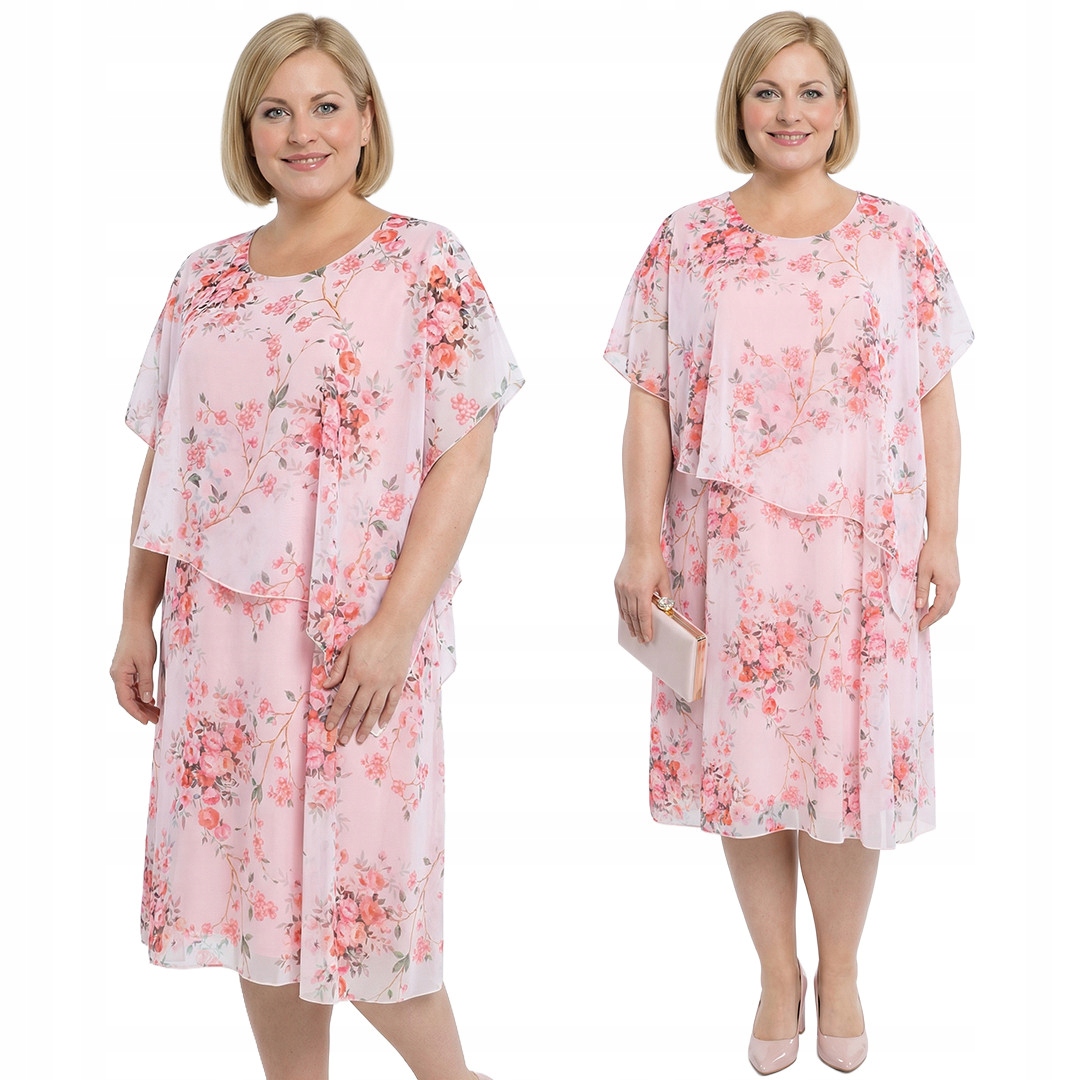 Světle růžová šaty plus size velikost 58