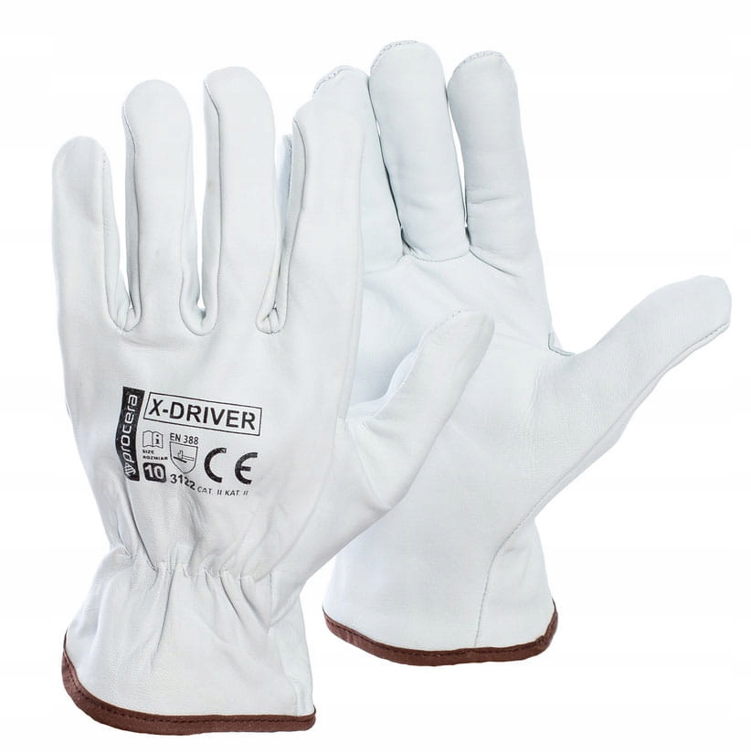 rękawice robocze MONTERSKIE całoskórzane kozie 10 DRIVER miękka skóra